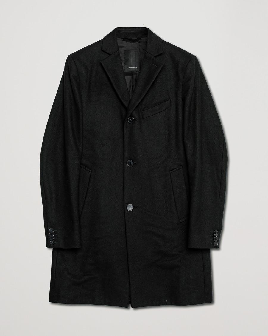 Herre | Jakker | Pre-owned | J.Lindeberg Wolger Compact Melton Coat Black 46