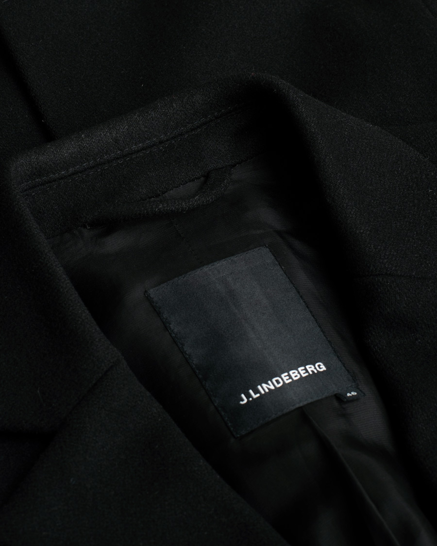 Herre | J.Lindeberg Wolger Compact Melton Coat Black 46 | Pre-owned | J.Lindeberg Wolger Compact Melton Coat Black 46