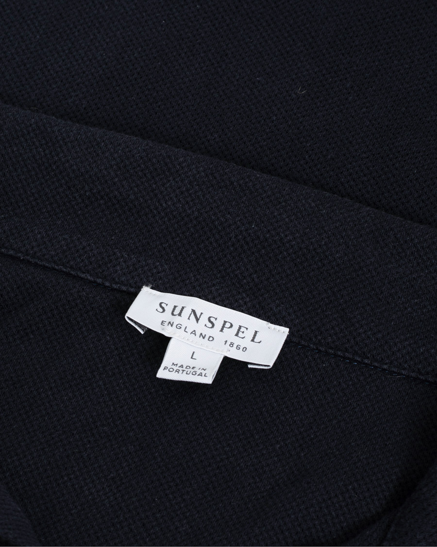 Herre | Trøjer | Pre-owned | Sunspel Riviera Long Sleve Polo Navy