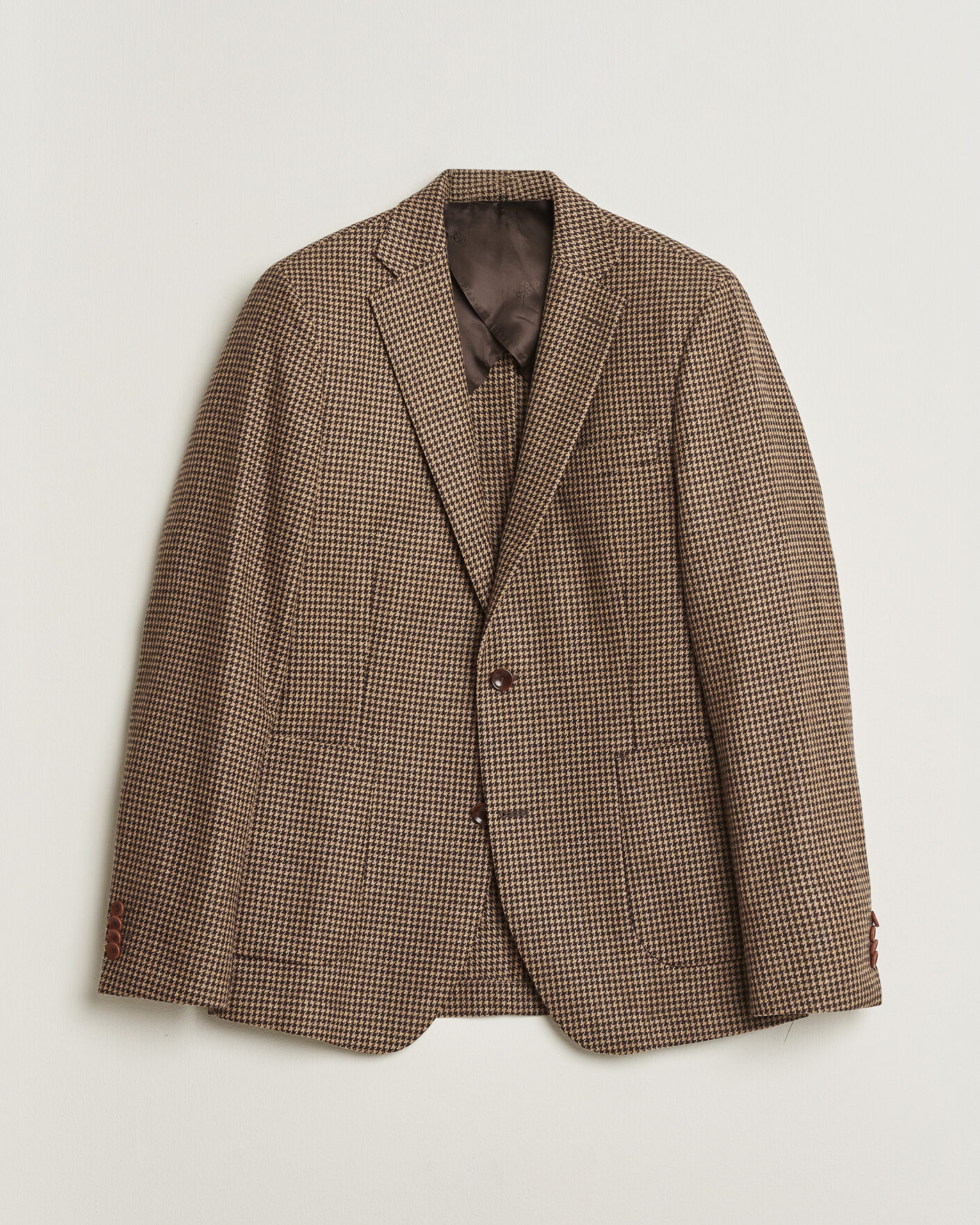 Herre | Pre-owned Blazere | Pre-owned | Oscar Jacobson Einar Houndstooth Wool Blazer Brown 50
