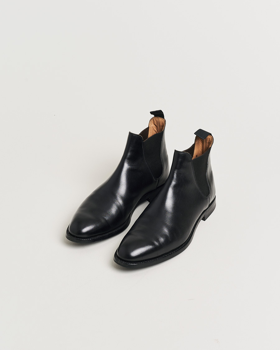 Herre | Pre-owned Randsyede sko | Pre-owned | Crockett & Jones Chelsea 8 City Sole Black Calf UK8 - EU42