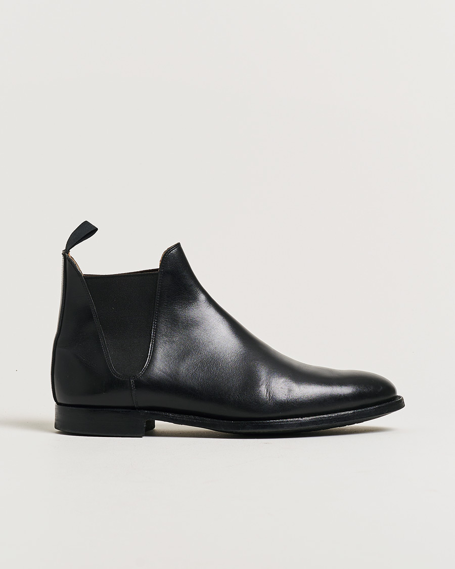 Herre | Pre-owned Randsyede sko | Pre-owned | Crockett & Jones Chelsea 8 City Sole Black Calf UK8 - EU42