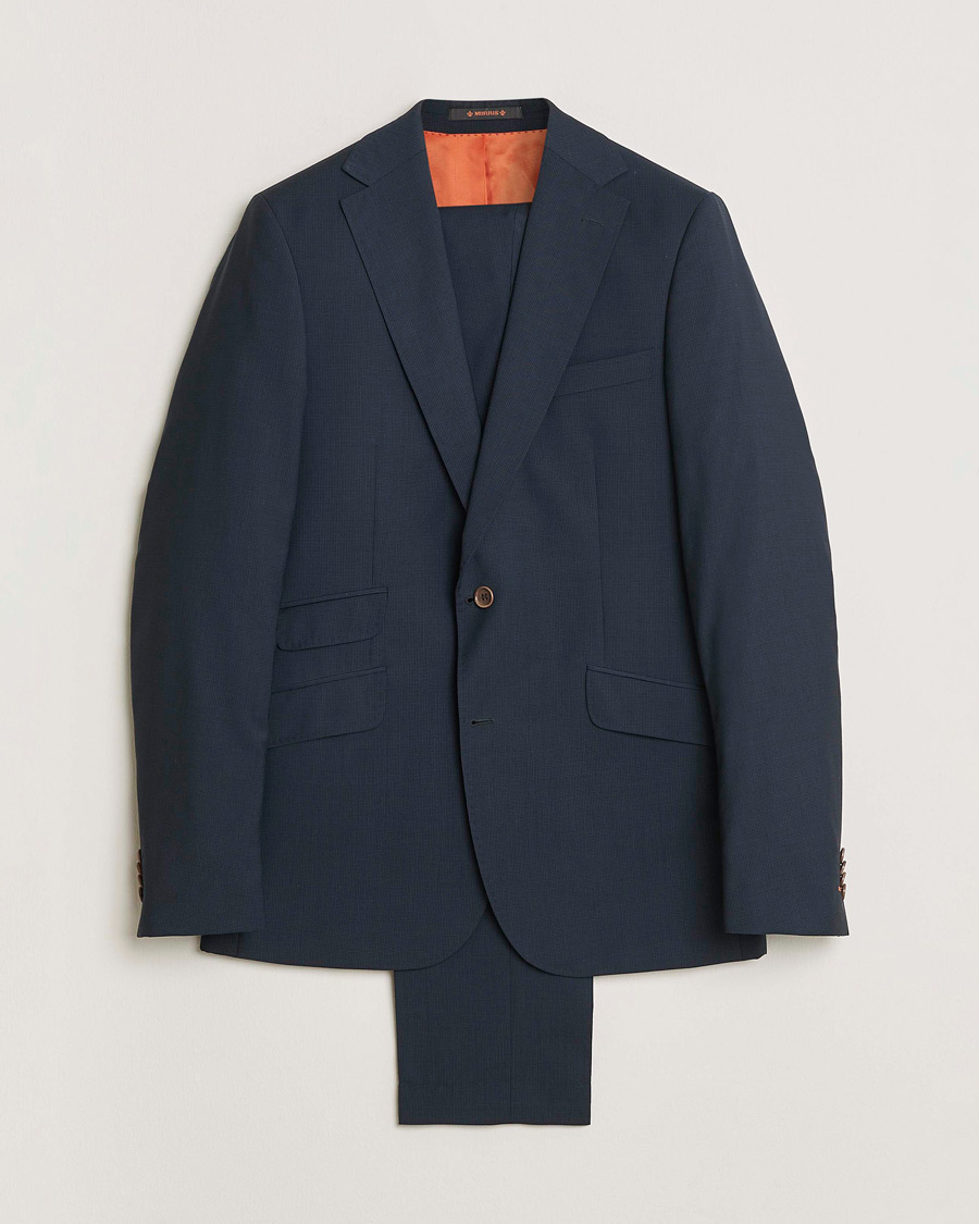 Herre | Pre-owned Jakkesæt | Pre-owned | Morris Wool Suit Navy Check 150