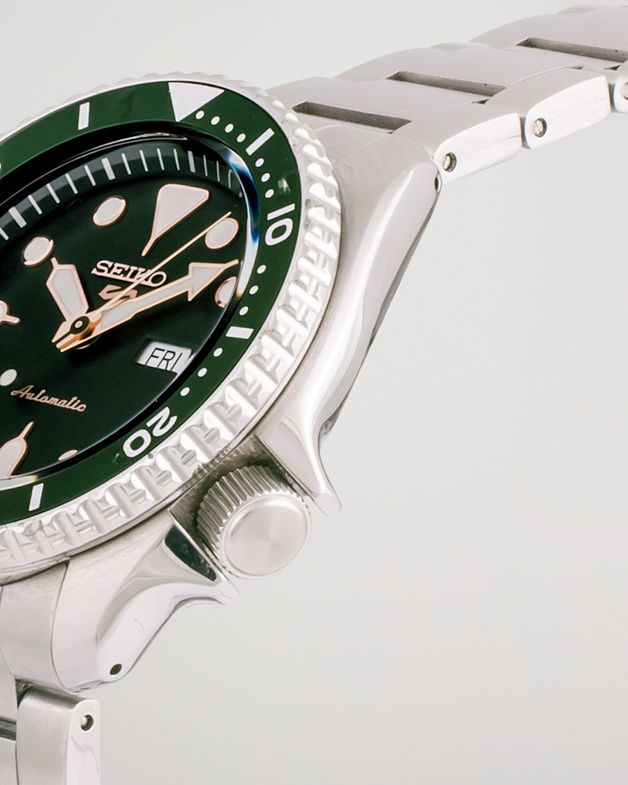 Herre | Seiko 5 Sports Mens 43mm 100m Automatic Steel/Green Dial | Pre-owned | Seiko 5 Sports Mens 43mm 100m Automatic Steel/Green Dial