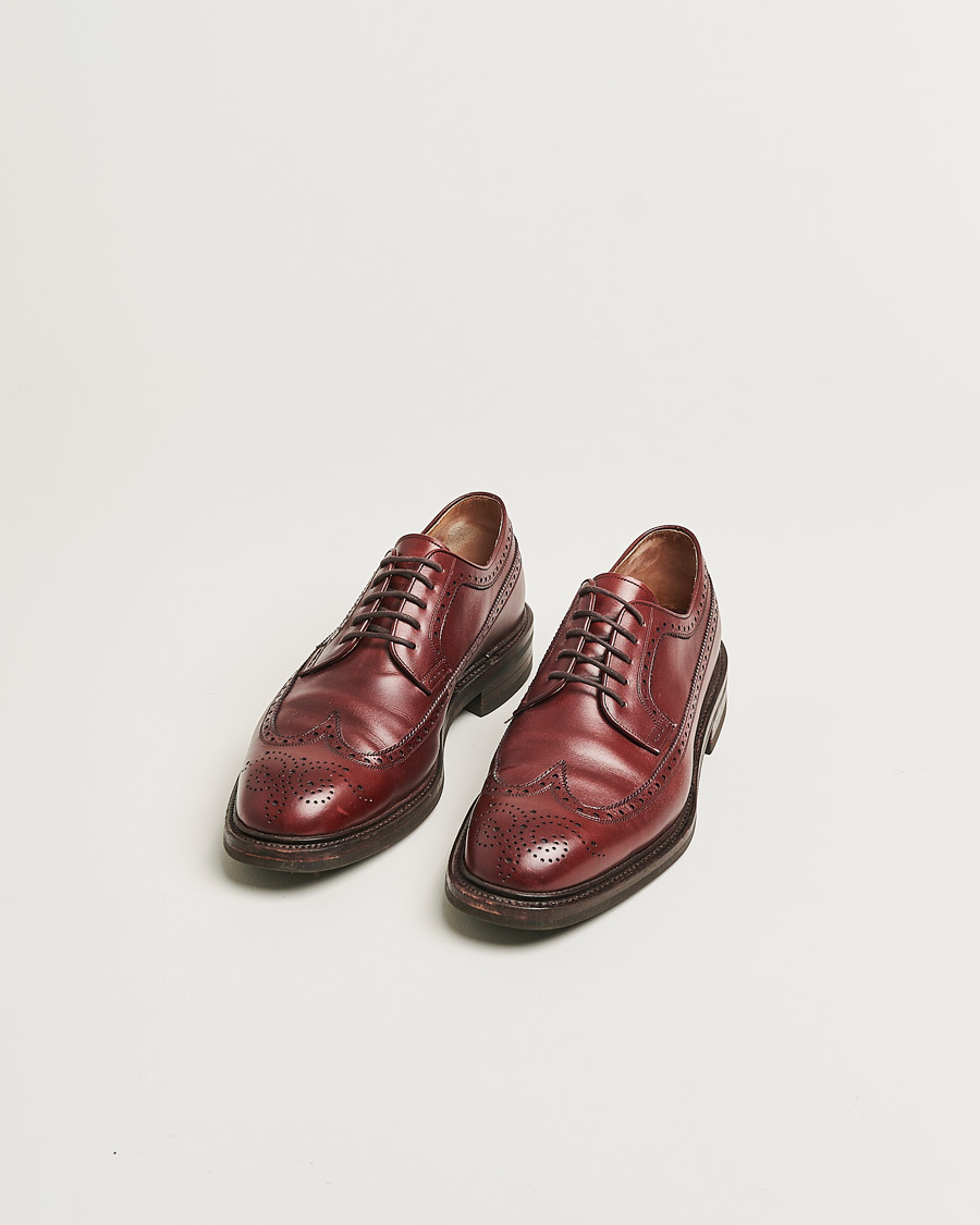 Herre | Pre-owned Sko | Pre-owned | Carmina Longwing Derby Shoes 532 Burgundy Calf UK7,5 - EU41