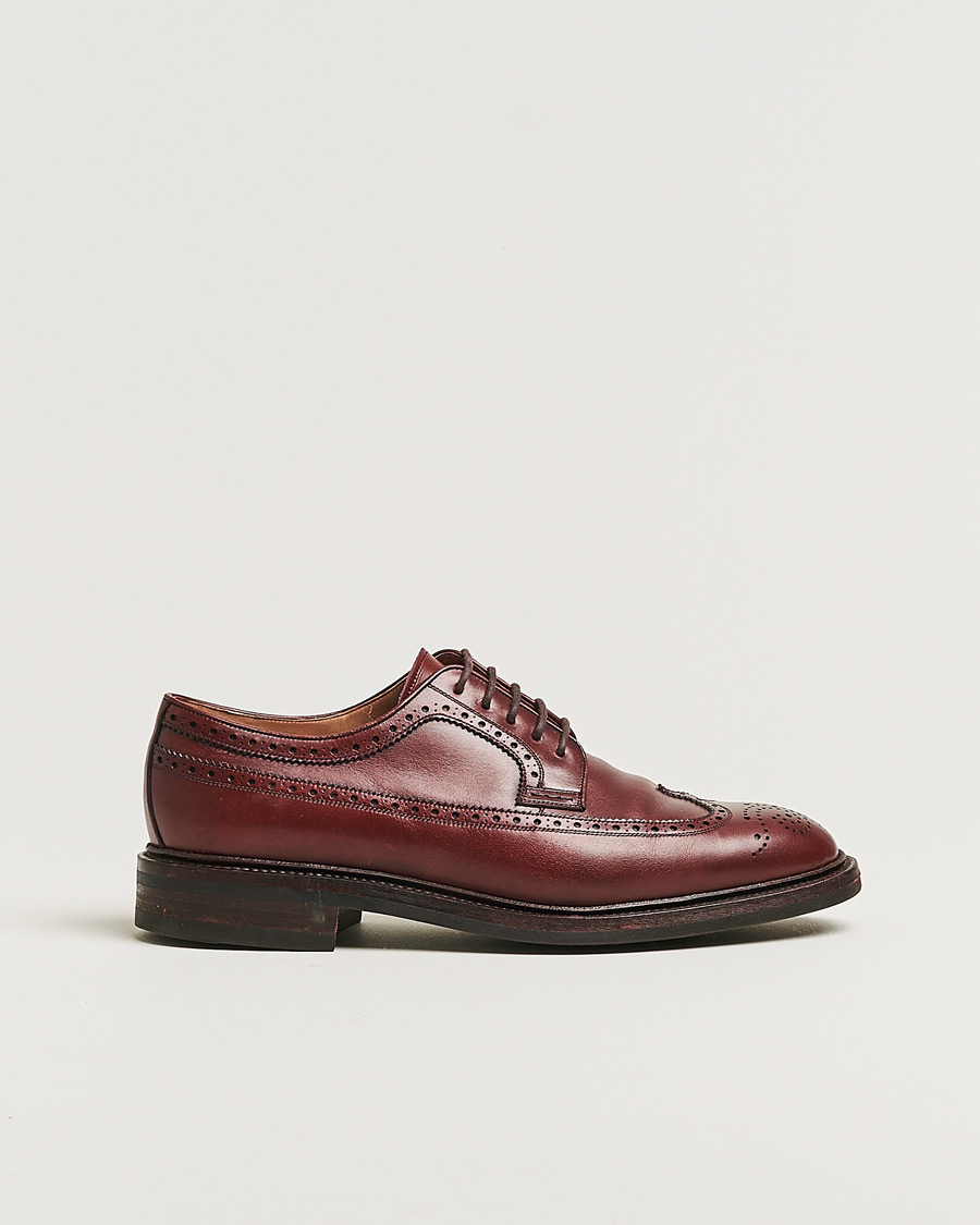 Herre | Pre-owned Sko | Pre-owned | Carmina Longwing Derby Shoes 532 Burgundy Calf UK7,5 - EU41