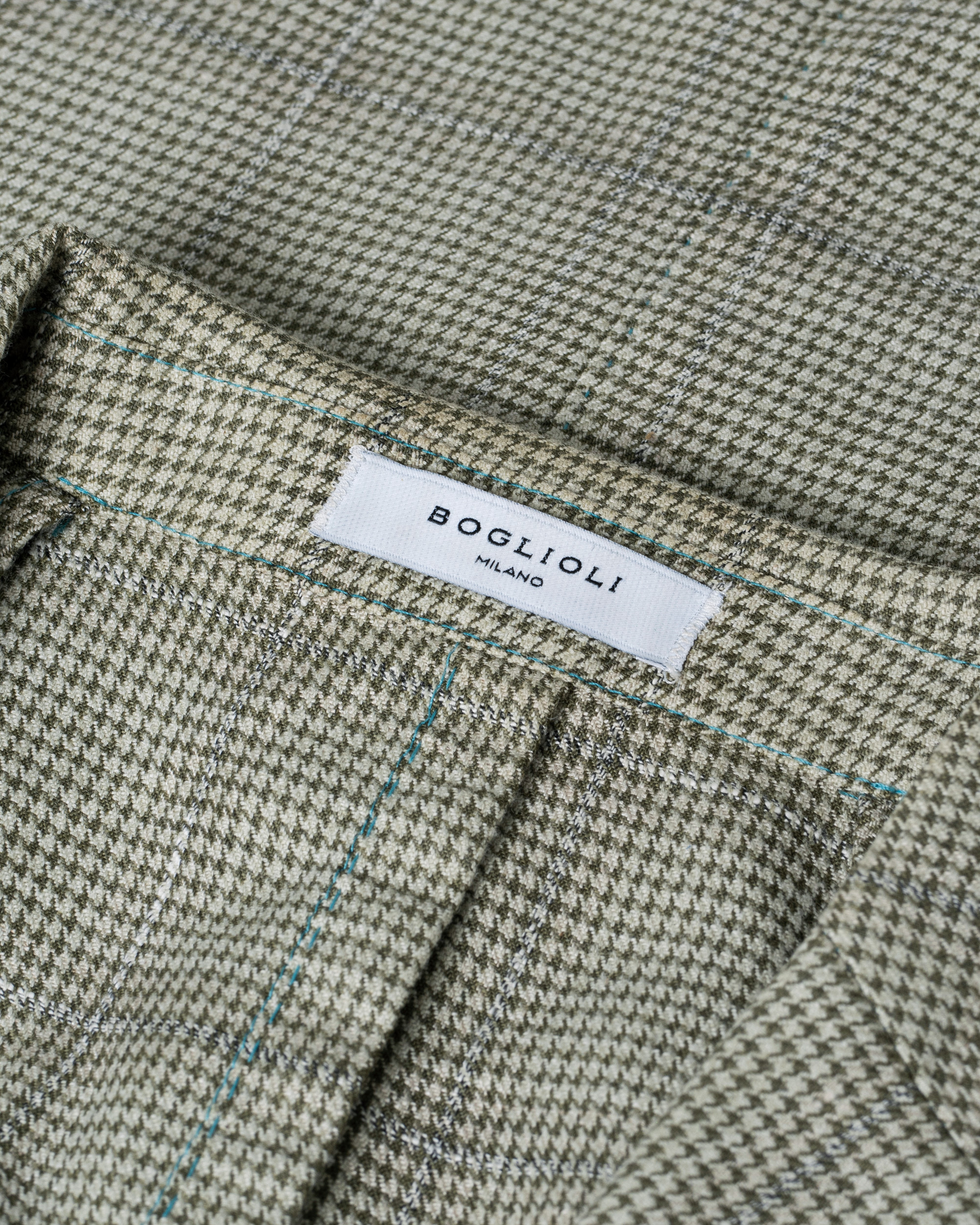 Herre | Boglioli K Jacket Houndstooth Overcheck Blazer Green 46 | Pre-owned | Boglioli K Jacket Houndstooth Overcheck Blazer Green 46