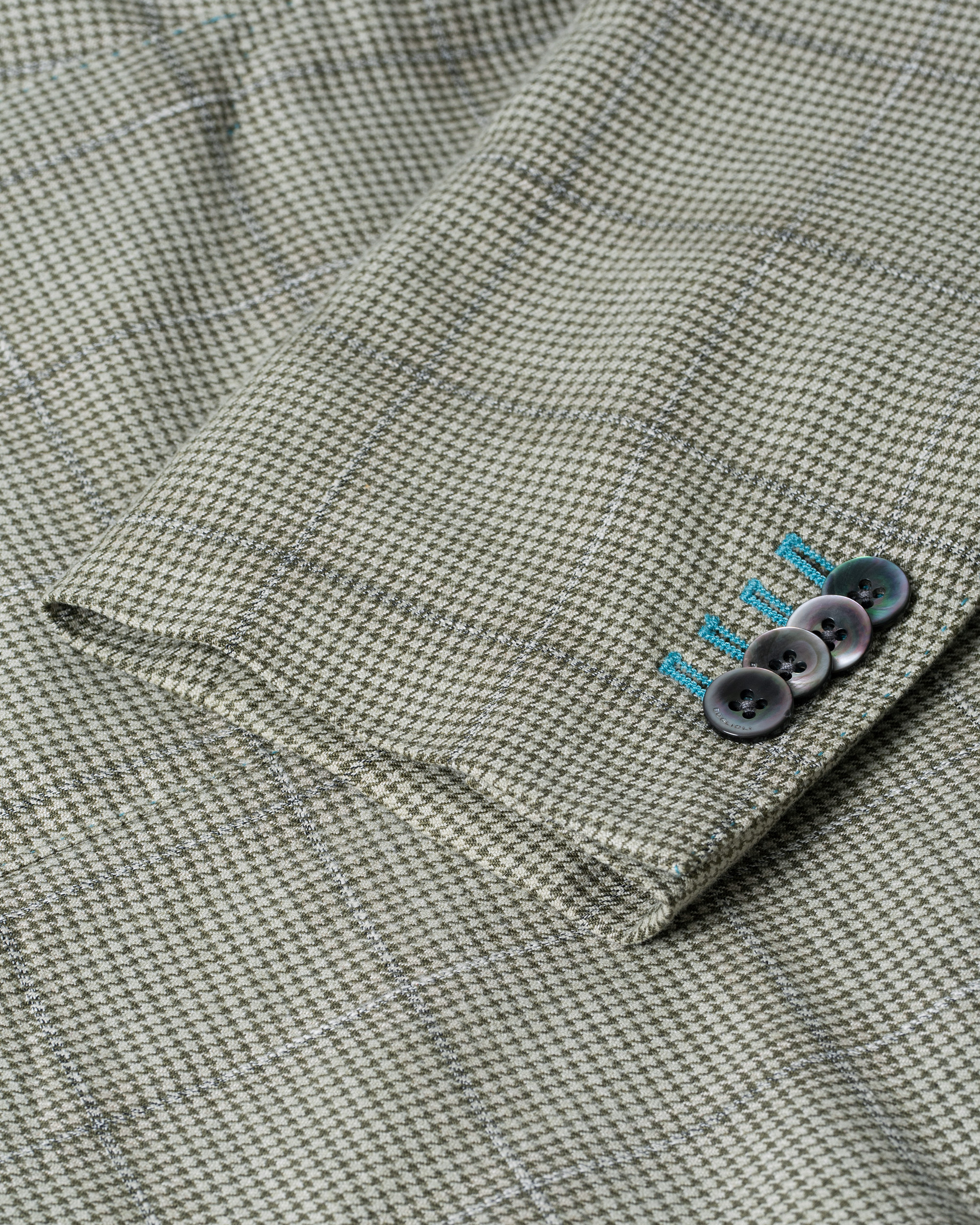 Herre | Boglioli K Jacket Houndstooth Overcheck Blazer Green 46 | Pre-owned | Boglioli K Jacket Houndstooth Overcheck Blazer Green 46
