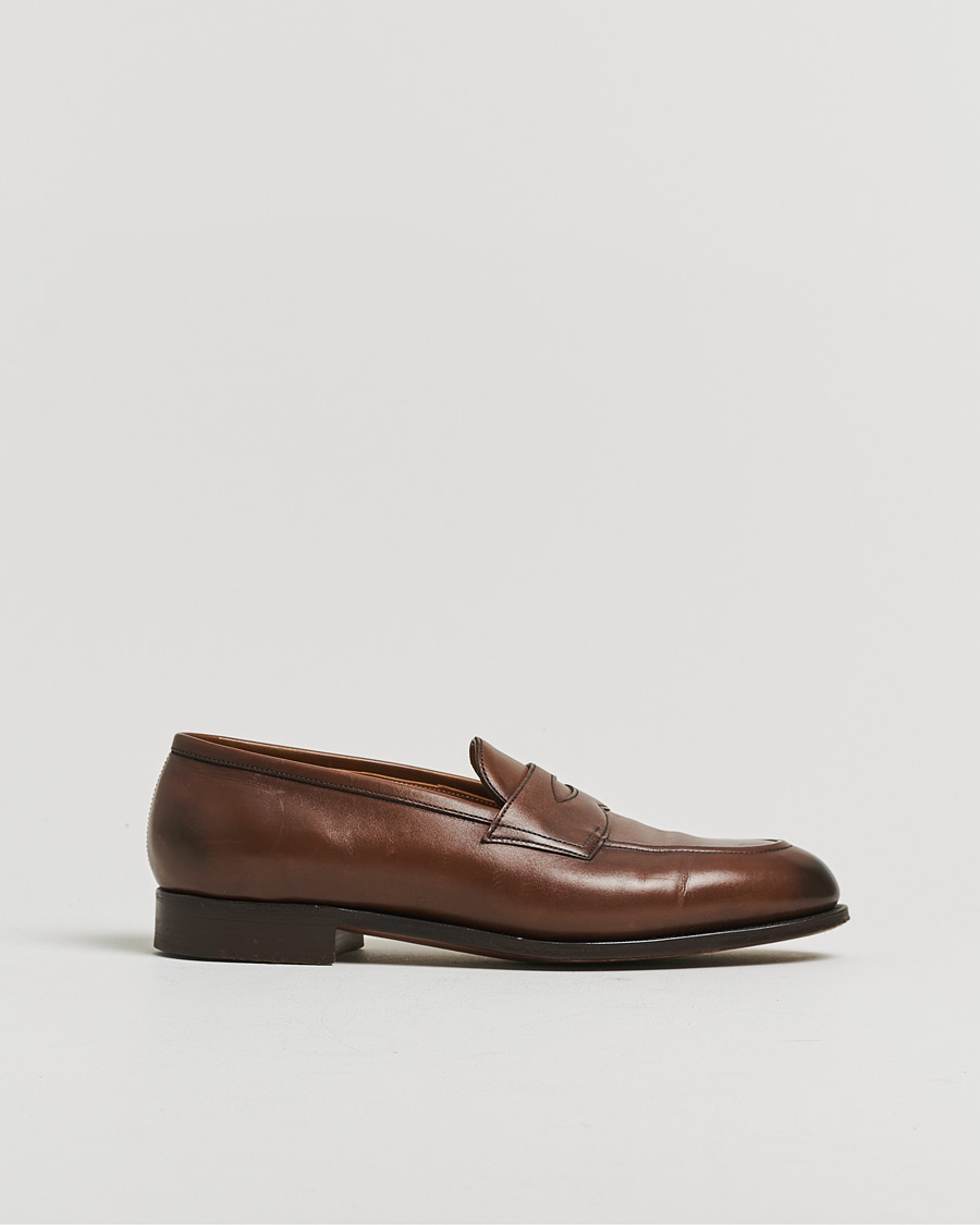 Herre | Pre-owned Randsyede sko | Pre-owned | Edward Green Piccadilly Penny Loafer Dark Oak Antique UK7,5 - EU41,5