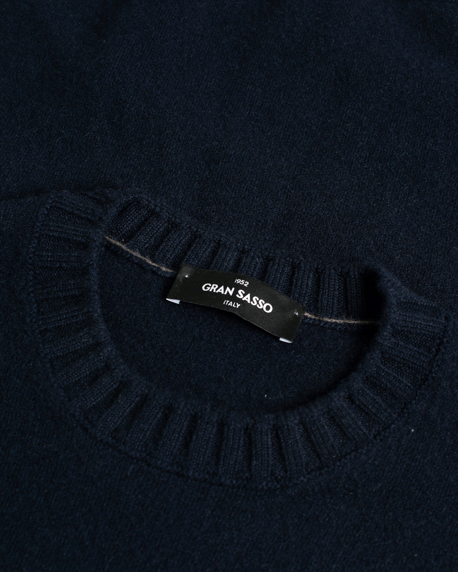 Herre | Pre-owned Trøjer | Pre-owned | Gran Sasso Cashmere Crew Neck Navy 48
