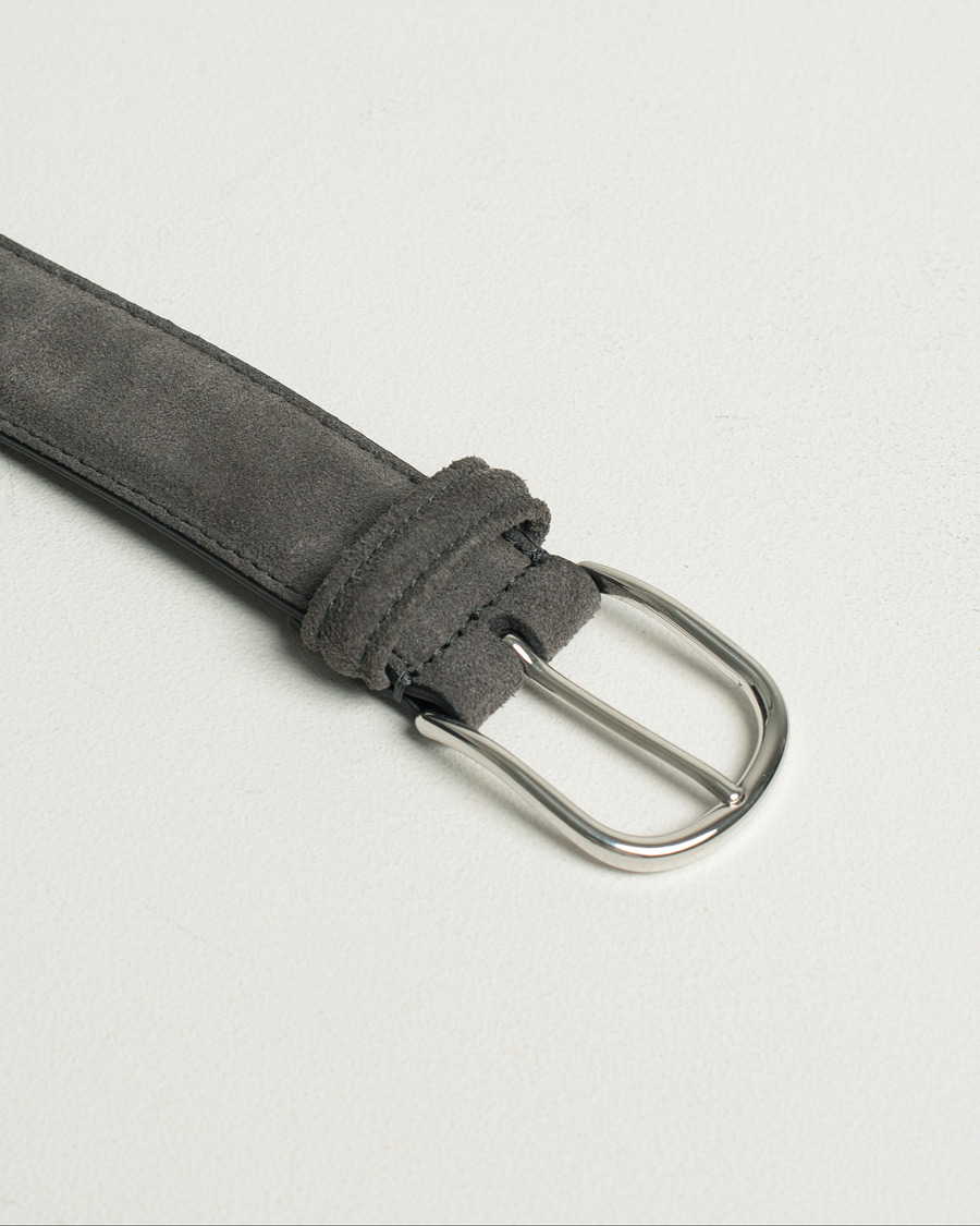 Herre | Pre-owned Tilbehør | Pre-owned | Anderson's Suede 3,5 cm Belt Grey