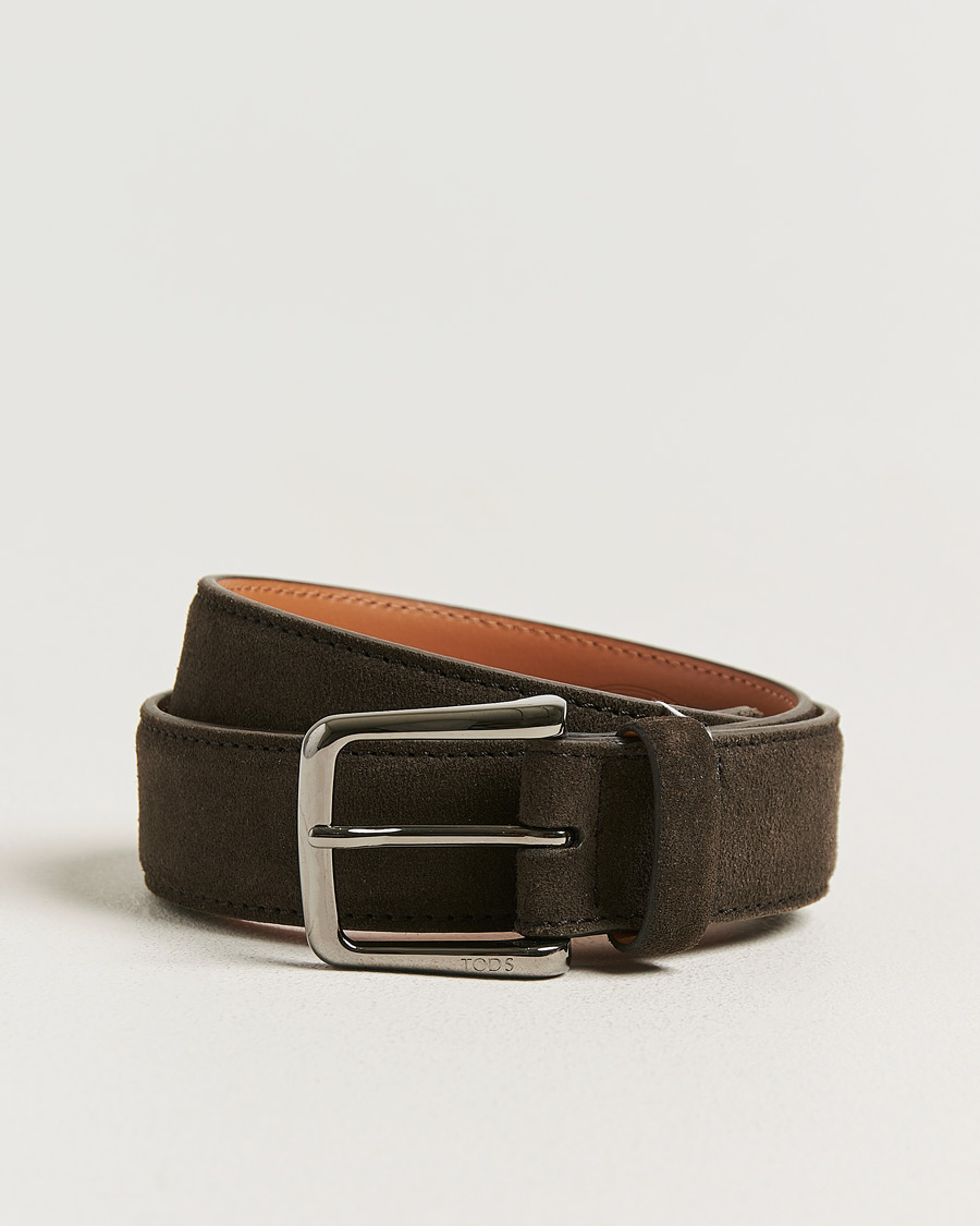 Herre | Pre-owned Tilbehør | Pre-owned | Tod's Suede 3,5 cm Belt Brown 95