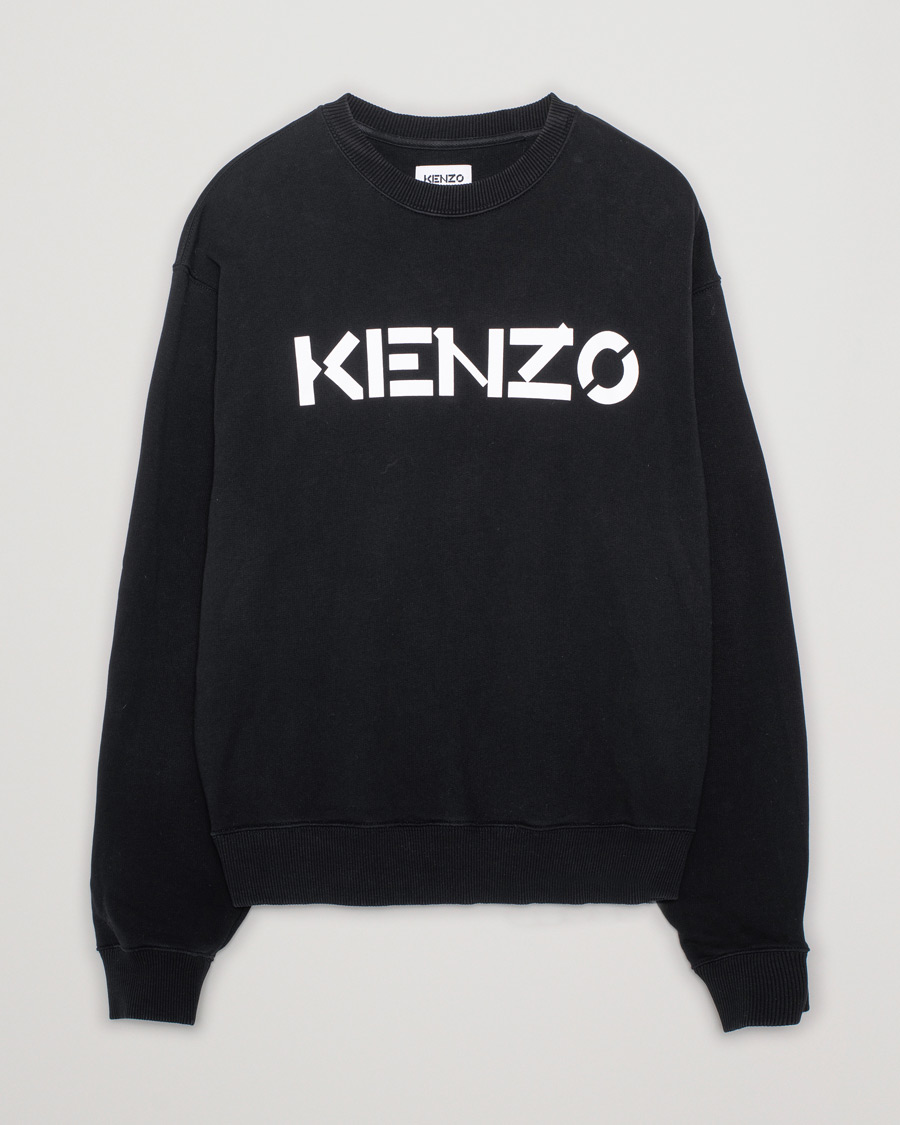 Herre | KENZO Logo Crew Neck Sweatshirt Black | Pre-owned | KENZO Logo Crew Neck Sweatshirt Black
