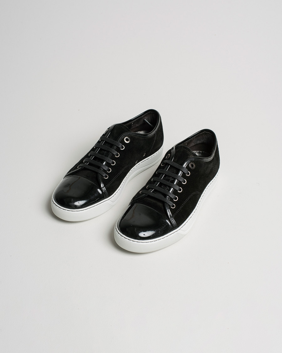 Herre | Lanvin Patent Cap Toe Sneaker Black | Pre-owned | Lanvin Patent Cap Toe Sneaker Black