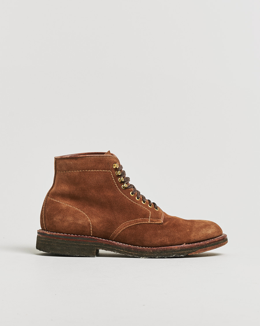 Herre | Støvler | Pre-owned | Alden 46054H Plain Toe Boot Snuff Suede US8 - EU41,5