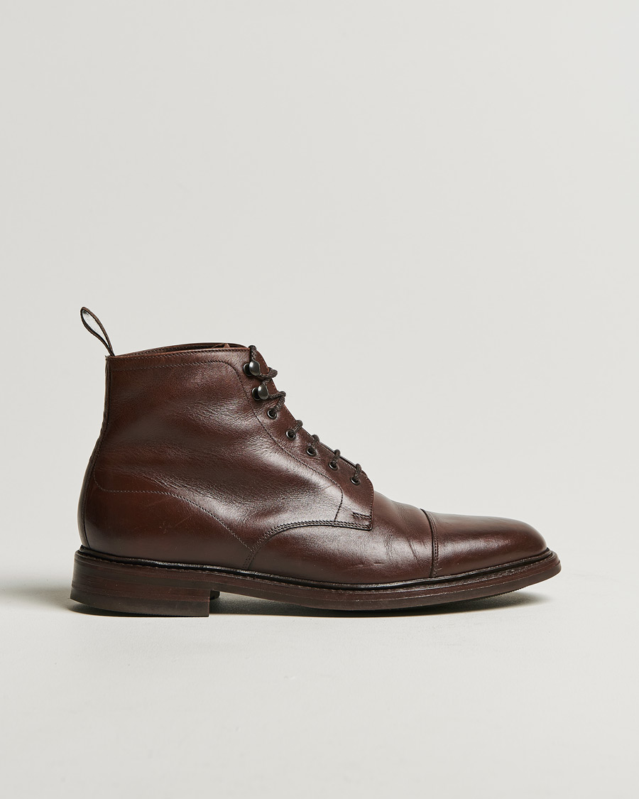 Herre | Loake 1880 Roehampton Boot Dk Brown Burnished Calf | Pre-owned | Loake 1880 Roehampton Boot Dk Brown Burnished Calf