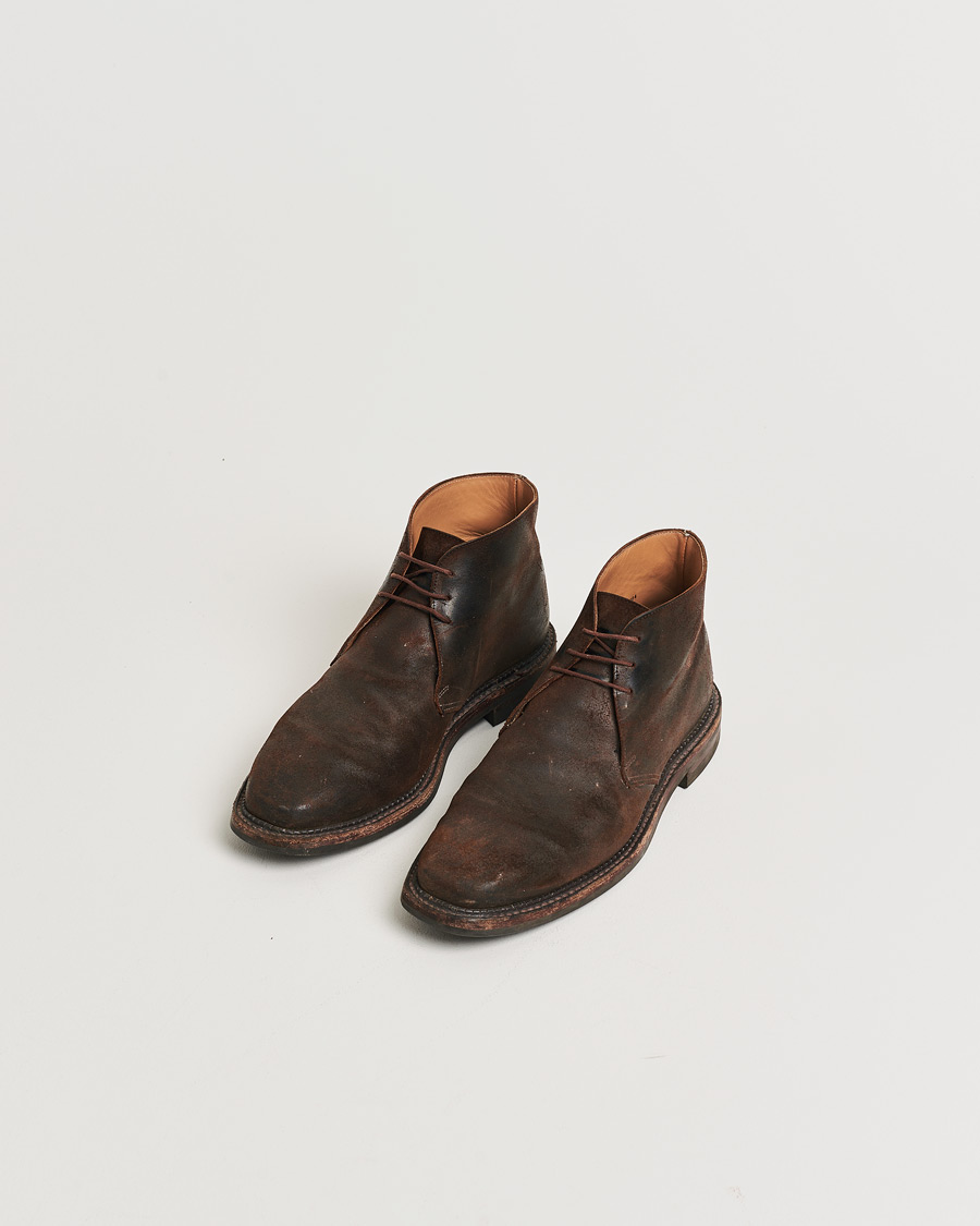Herre | Pre-owned Randsyede sko | Pre-owned | Crockett & Jones Molton Chukka Dk Brown Rough-Out Suede UK8 - EU42