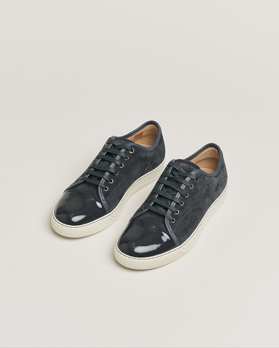 Herre | Lanvin DBB1 Patent Cap Toe Sneaker Dark Grey | Pre-owned | Lanvin DBB1 Patent Cap Toe Sneaker Dark Grey