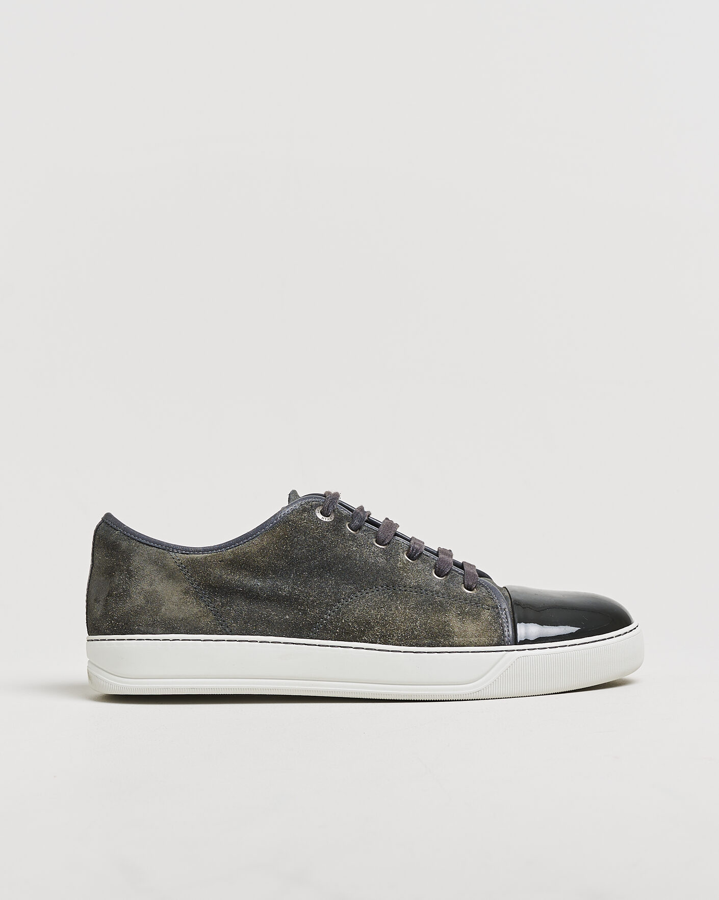 Herre | Pre-owned Sko | Pre-owned | Lanvin DBB1 Patent Cap Toe Sneaker Dark Grey UK10 - EU44