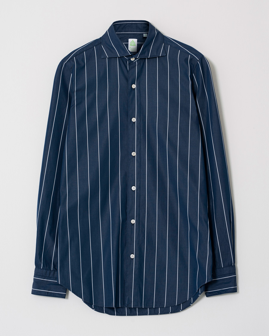 Herre | Skjorter | Pre-owned | Finamore Napoli Tokyo Vintage Cotton Shirt Navy 39 - M