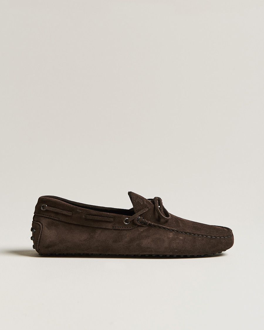 Herre | Pre-owned Sko | Pre-owned | Tod's Lacetto Gommino Carshoe Dark Brown Suede UK8 - EU42