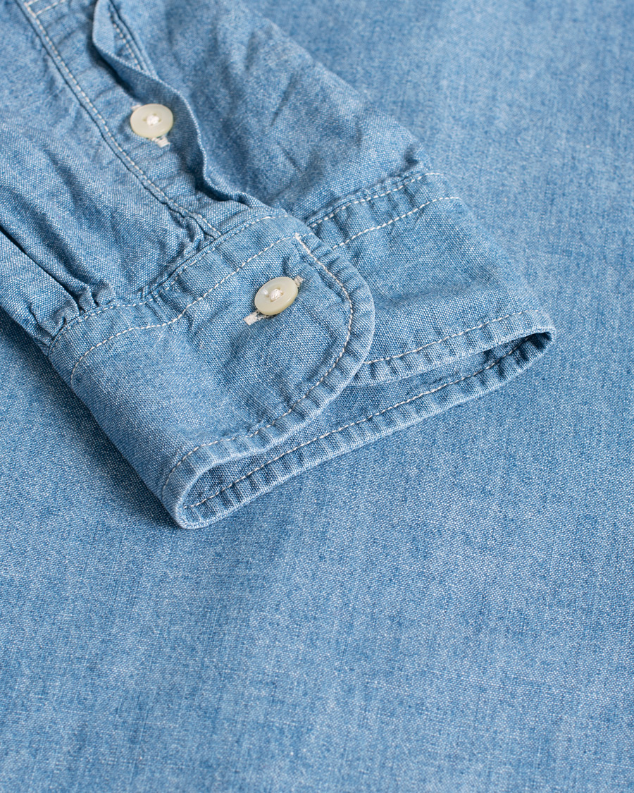 Herre | Pre-owned Skjorter | Pre-owned | orSlow Denim Button Down Shirt Light Blue