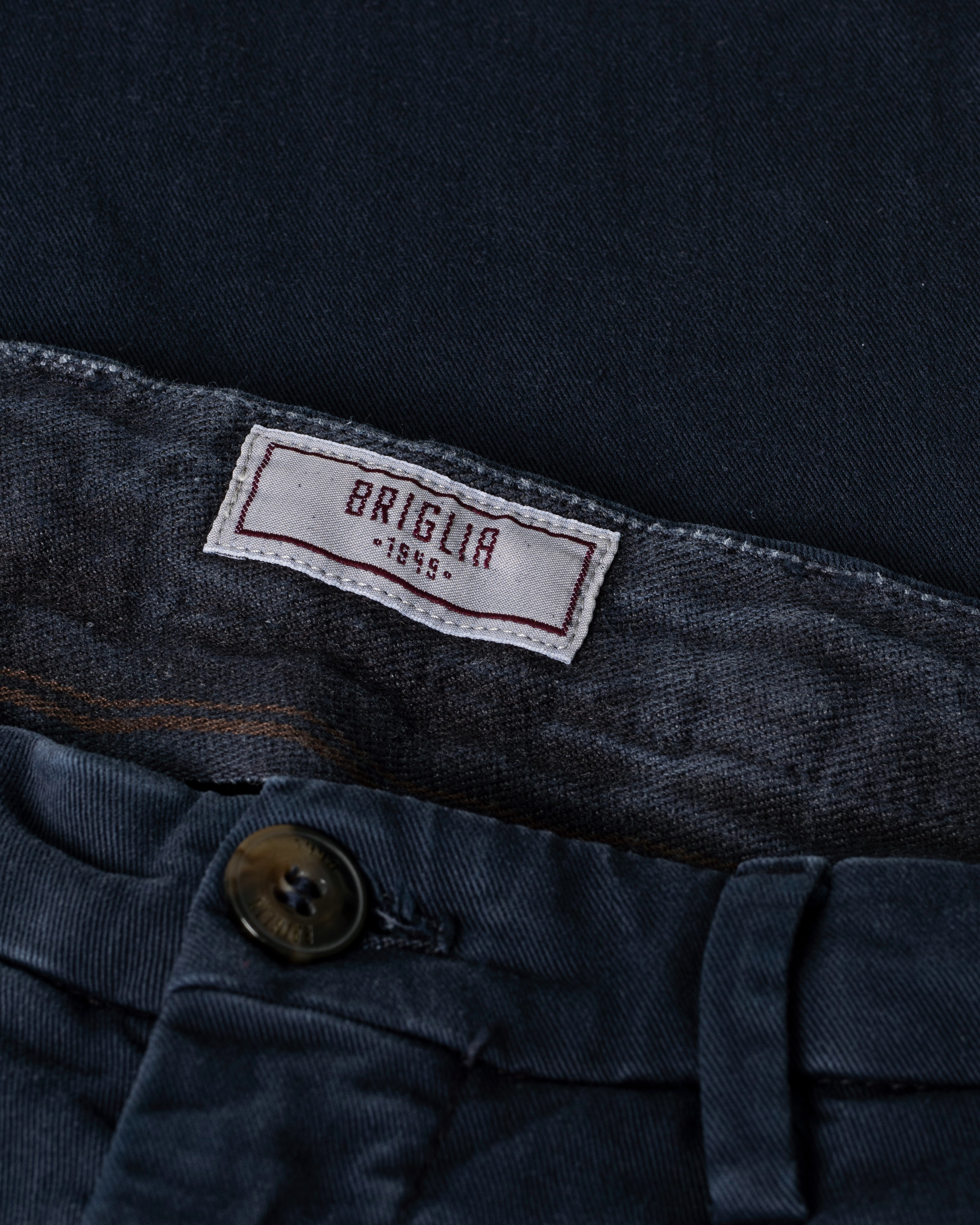 Herre | Bukser | Pre-owned | Briglia 1949 Slim Fit Cotton Chinos Navy 44