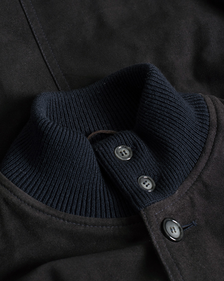 Herre | Valstar Valstarino Suede Combo Jacket Navy Suede | Pre-owned | Valstar Valstarino Suede Combo Jacket Navy Suede