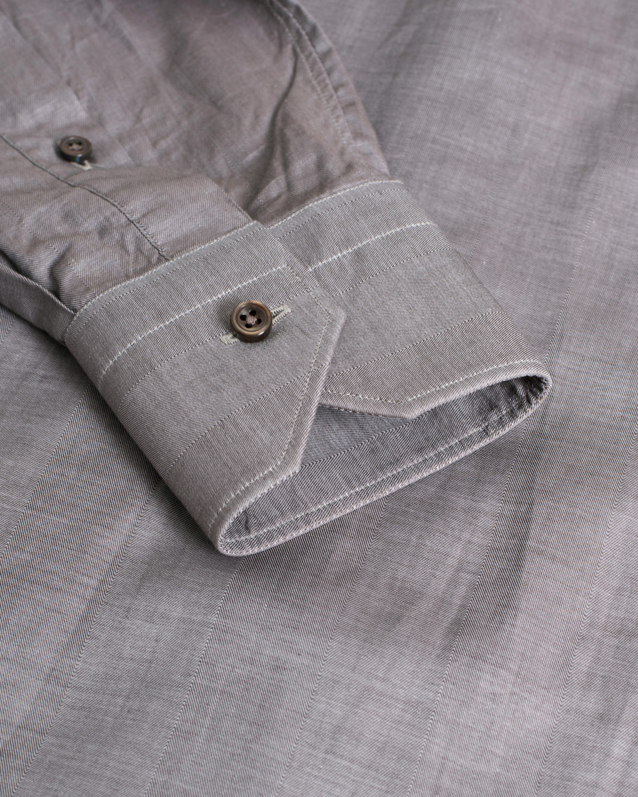 Herre | Pre-owned | Pre-owned | Ermenegildo Zegna Slim Fit Cotton Shirt Grey M