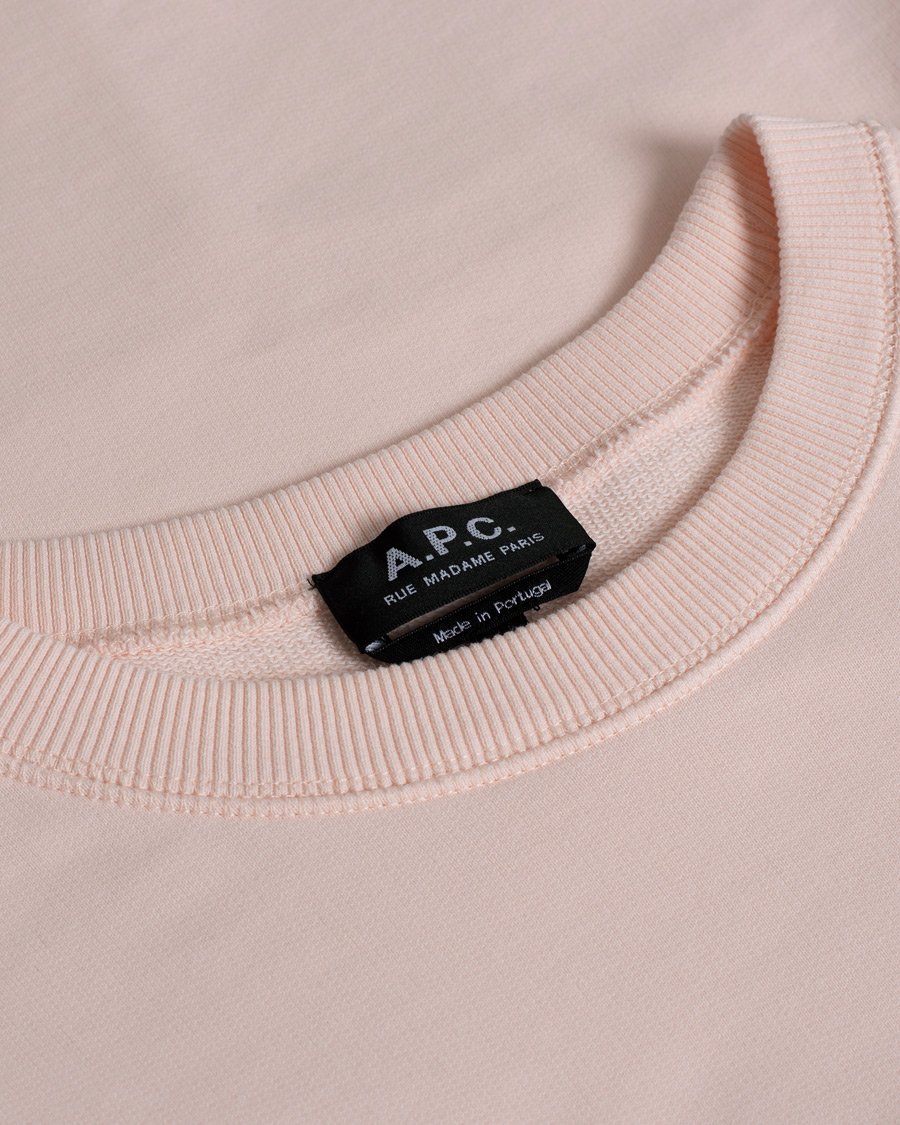 Herre | Trøjer | Pre-owned | A.P.C. Item Crew Neck Sweatshirt Pale Pink