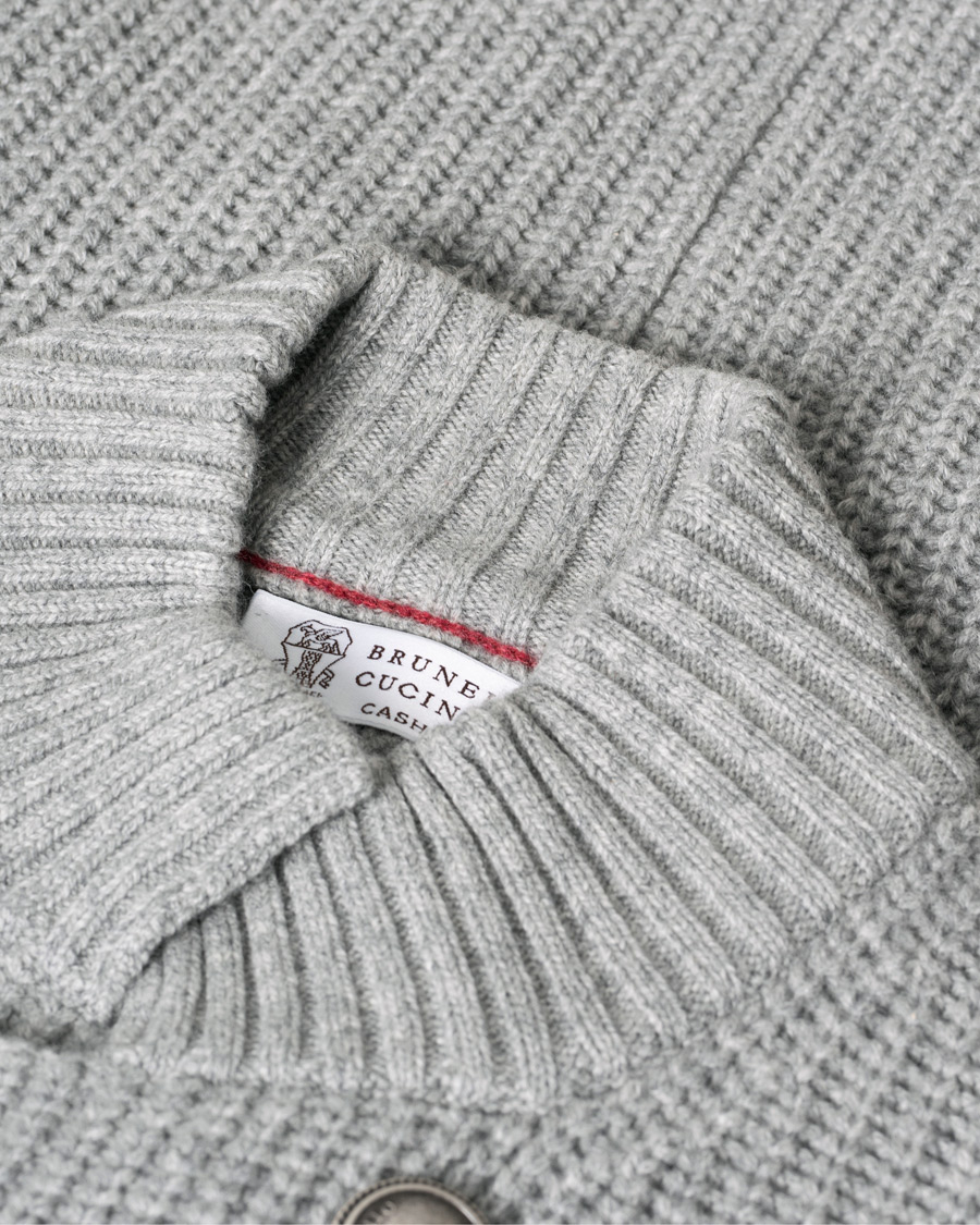 Herre | Trøjer | Pre-owned | Brunello Cucinelli Double Breasted Cashmere Cardigan Jacket Grey Melange