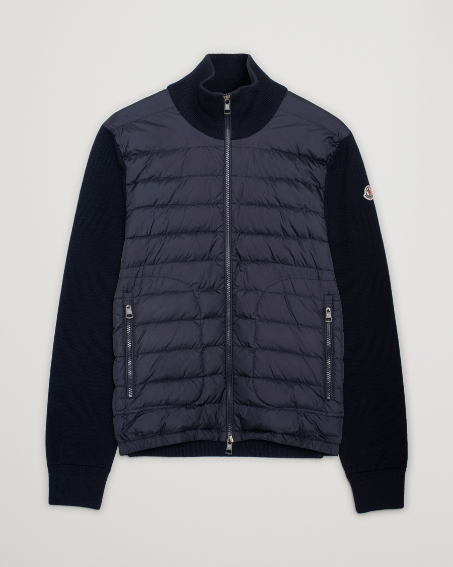 Herre | Trøjer | Pre-owned | Moncler Hybrid Zip Sweater Navy