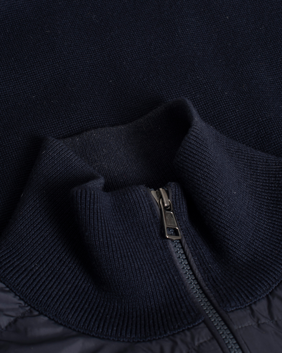 Herre | Trøjer | Pre-owned | Moncler Hybrid Zip Sweater Navy