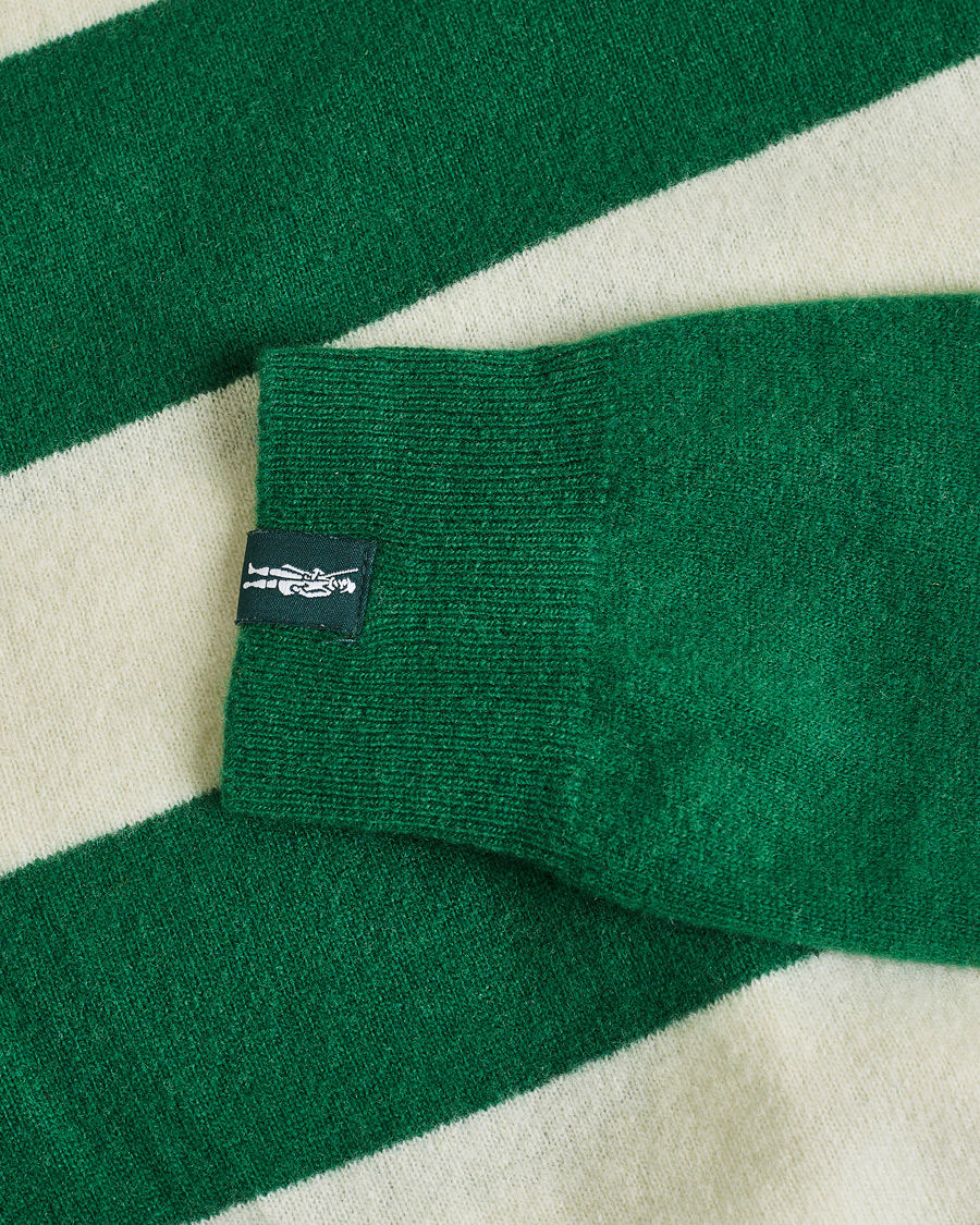 Herre | Pre-owned Trøjer | Pre-owned | Mackintosh Knitted Wool Rugby Sweater Green/White