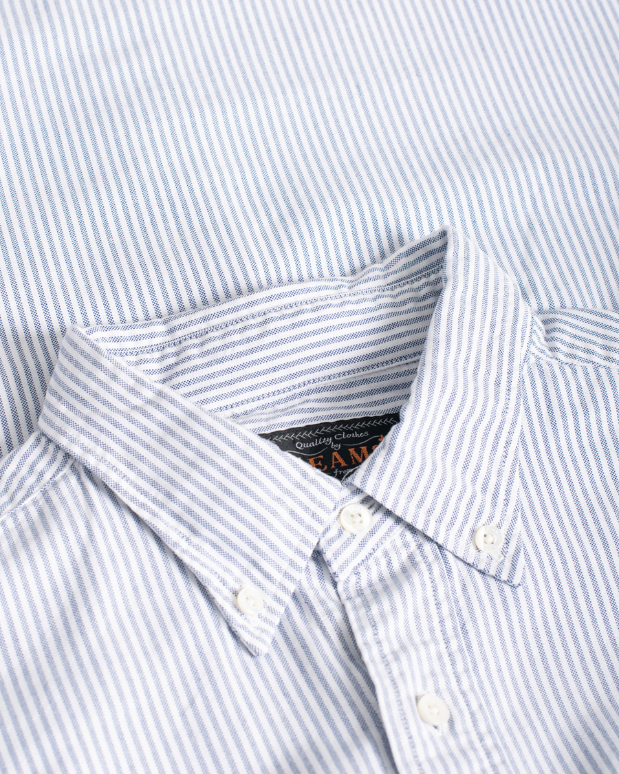 Herre | BEAMS PLUS Oxford Button Down Shirt Blue Stripe | Pre-owned | BEAMS PLUS Oxford Button Down Shirt Blue Stripe