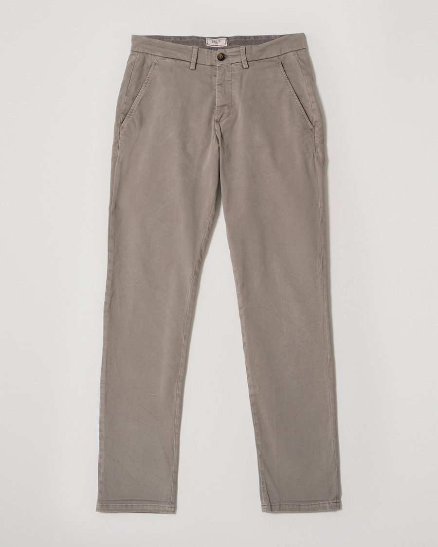 Herre | Briglia 1949 Slim Fit Cotton Stretch Chino Taupe | Pre-owned | Briglia 1949 Slim Fit Cotton Stretch Chino Taupe