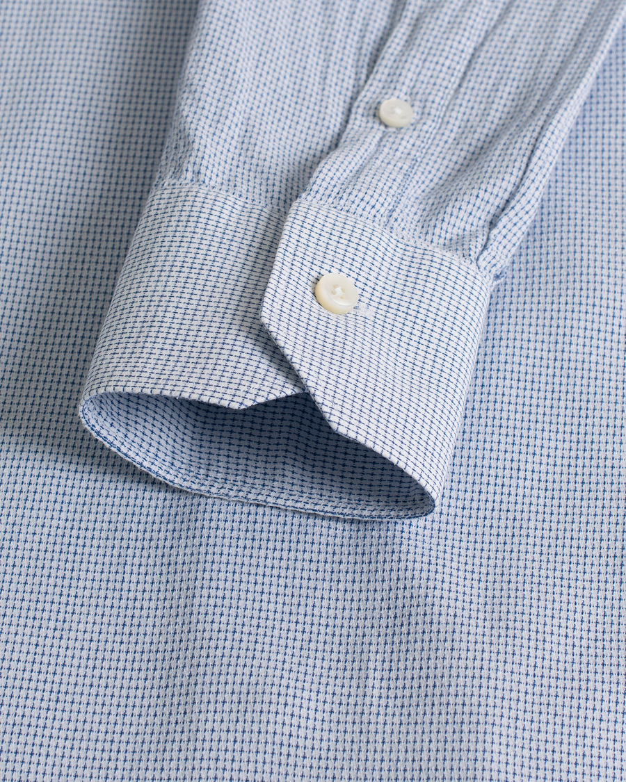 Herre | Ermenegildo Zegna Slim Fit Cotton Blend Shirt Light Blue Check 38 - S | Pre-owned | Ermenegildo Zegna Slim Fit Cotton Blend Shirt Light Blue Check 38 - S