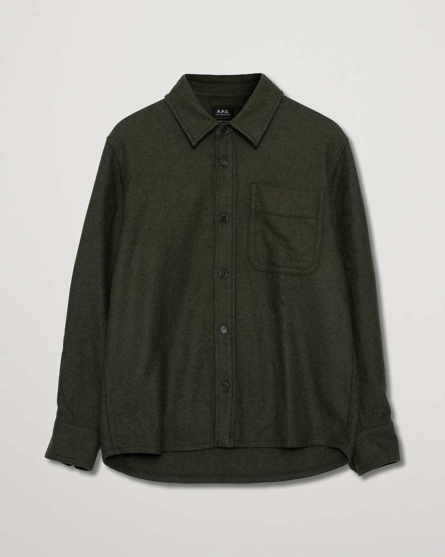 Herre | Skjorter | Pre-owned | A.P.C. Basile Wool Shirt Jacket Olive
