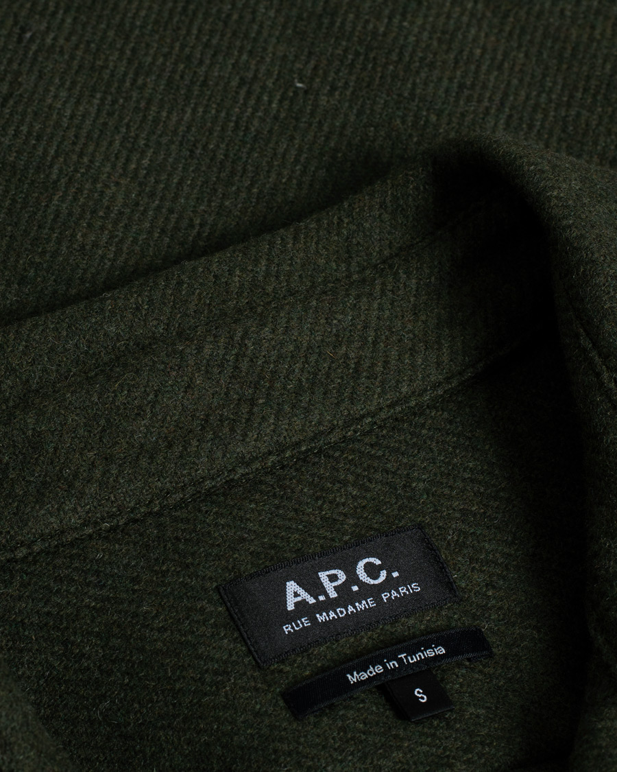 Herre | Skjorter | Pre-owned | A.P.C. Basile Wool Shirt Jacket Olive