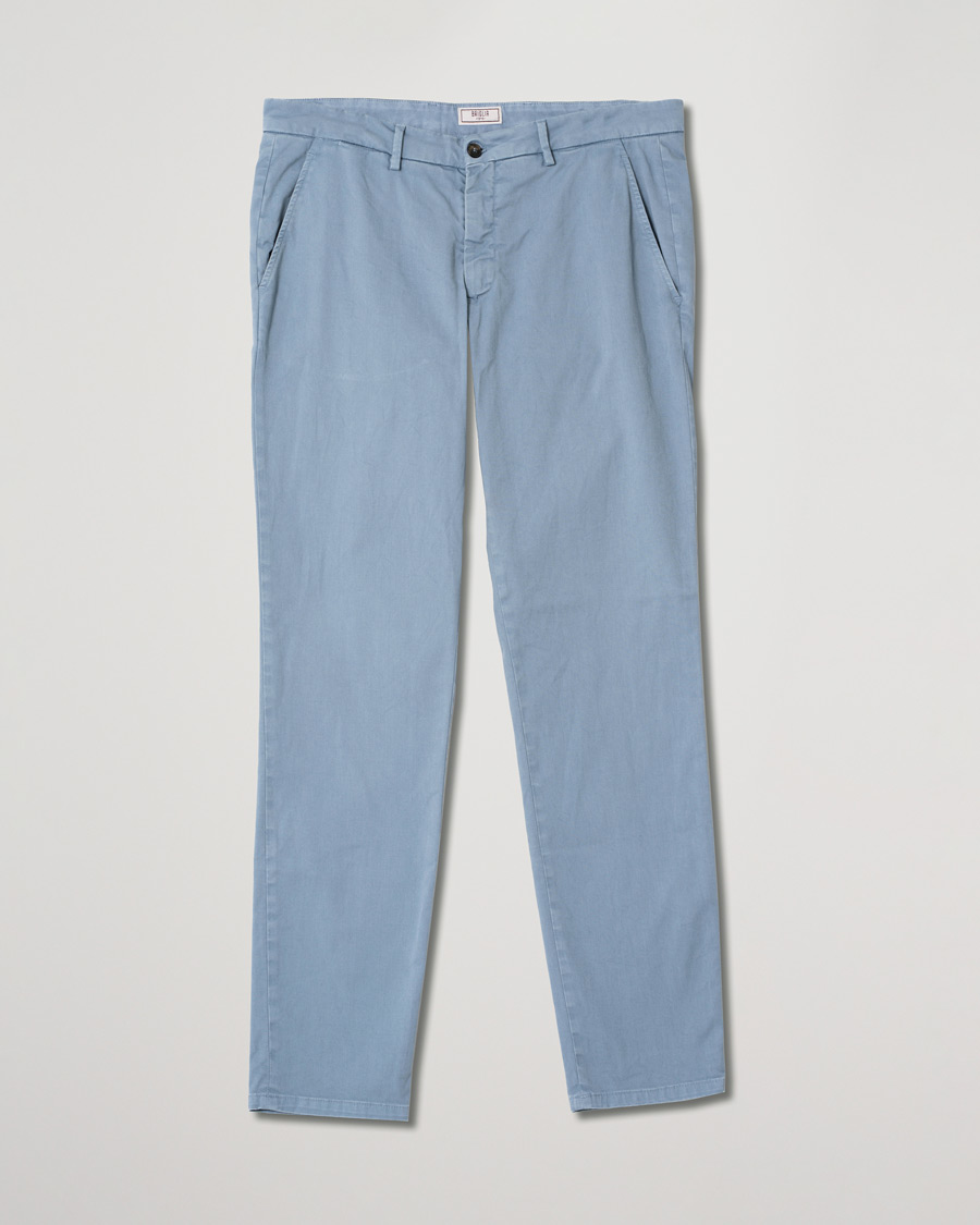 Herre | Briglia 1949 Slim Fit Cotton Chinos Light Blue | Pre-owned | Briglia 1949 Slim Fit Cotton Chinos Light Blue
