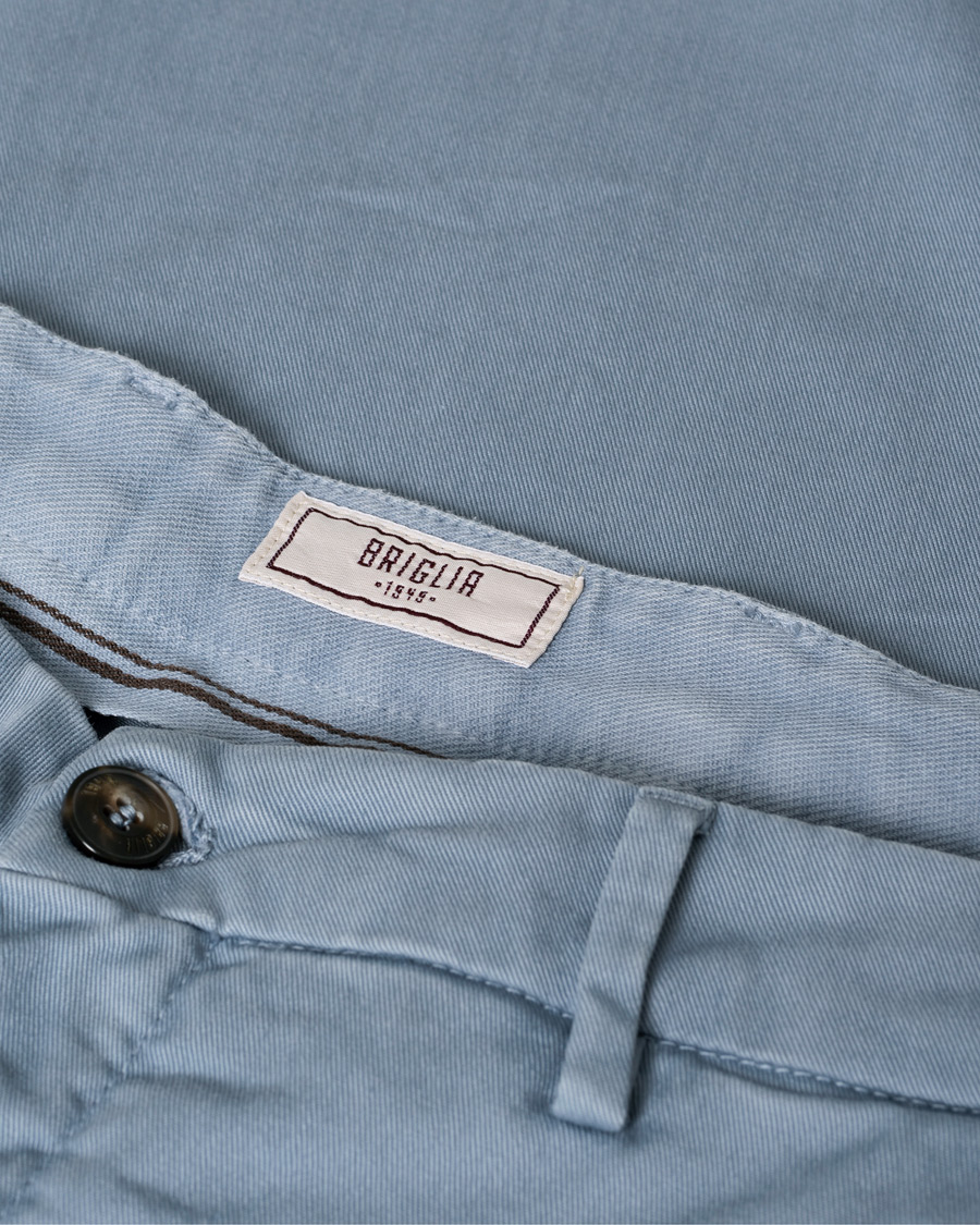 Herre | Briglia 1949 Slim Fit Cotton Chinos Light Blue | Pre-owned | Briglia 1949 Slim Fit Cotton Chinos Light Blue