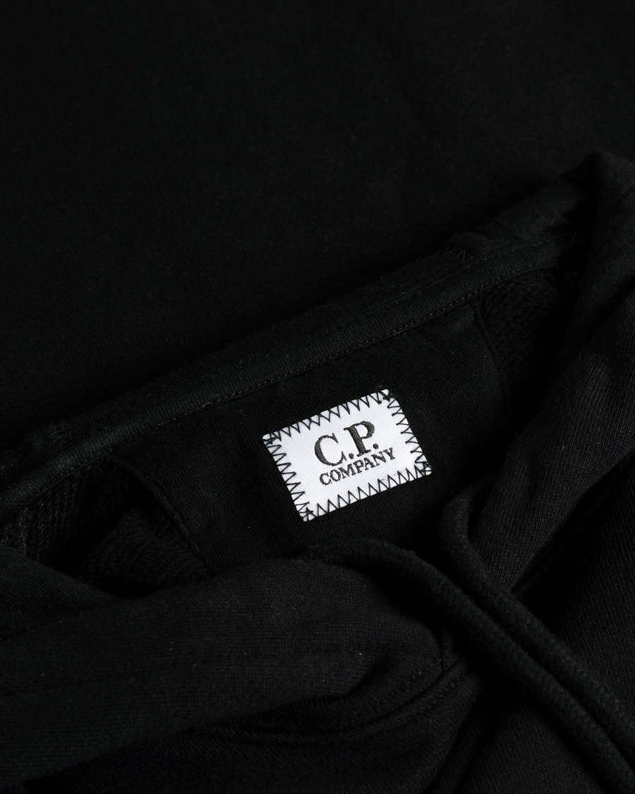 Herre | Trøjer | Pre-owned | C.P. Company Diagonal Raised Fleece Hooded Lens Sweatshirt Black