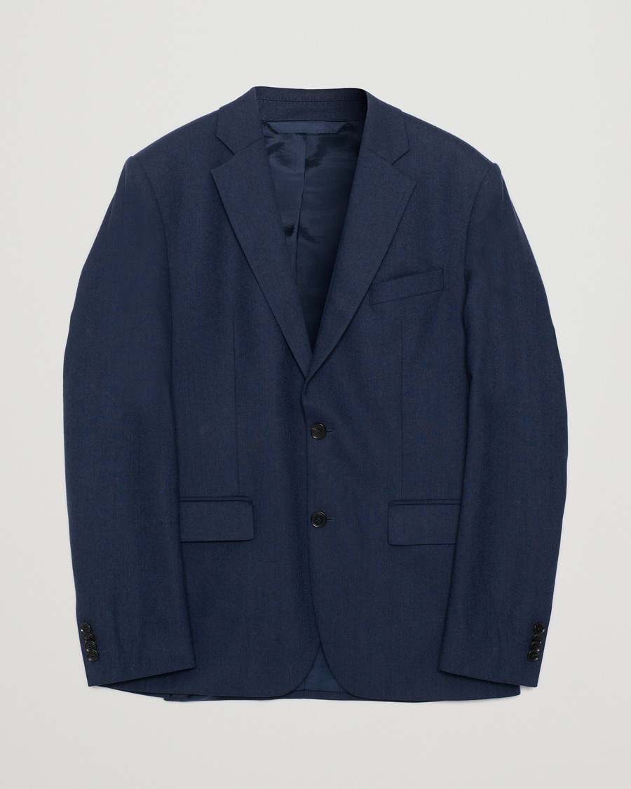 Herre | Pre-owned Blazere | Pre-owned | J.Lindeberg Hopper Flannel Hopsack Blazer Navy 46