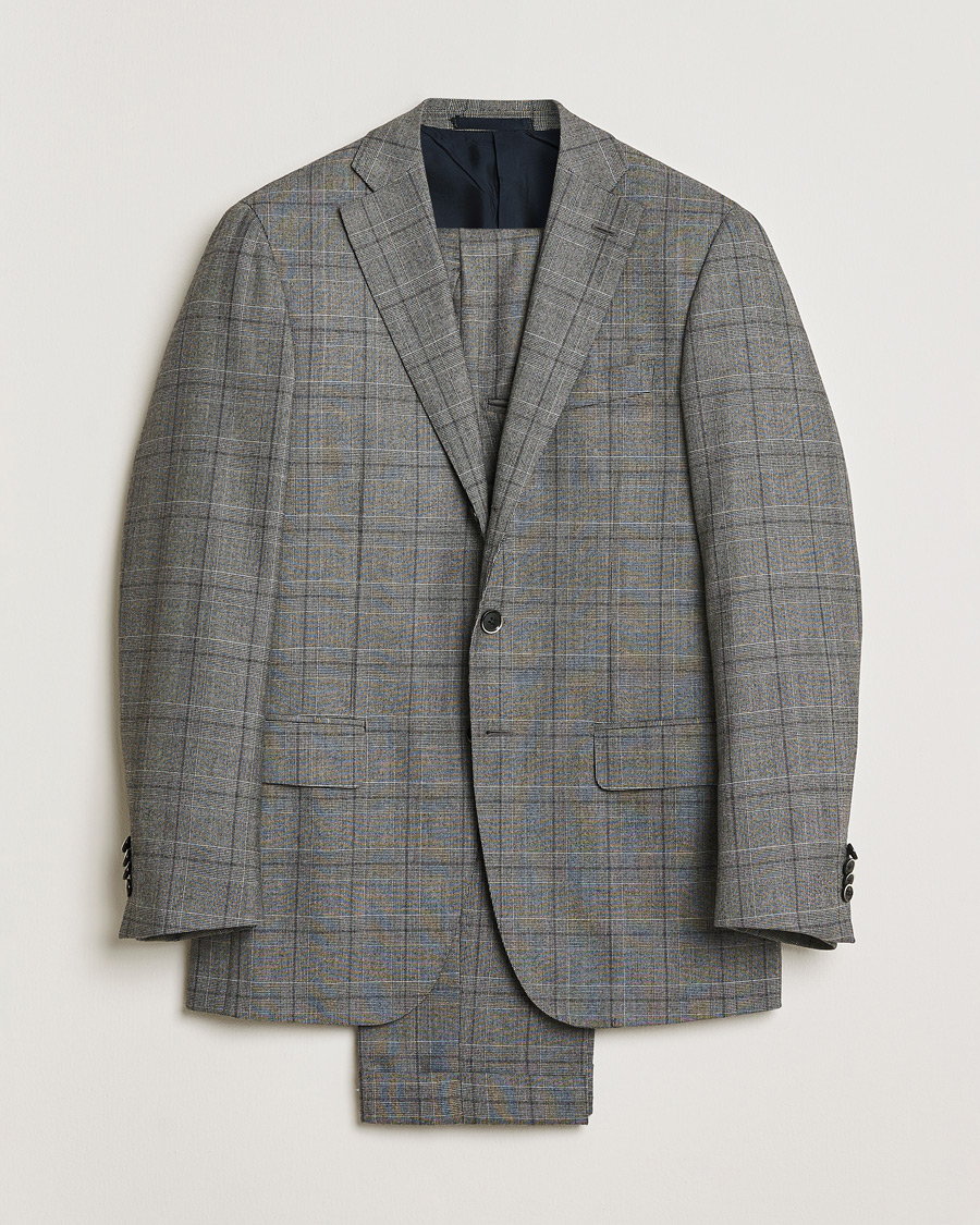 Herre | Pre-owned Jakkesæt | Pre-owned | Caruso Checked Wool Suit Grey 48