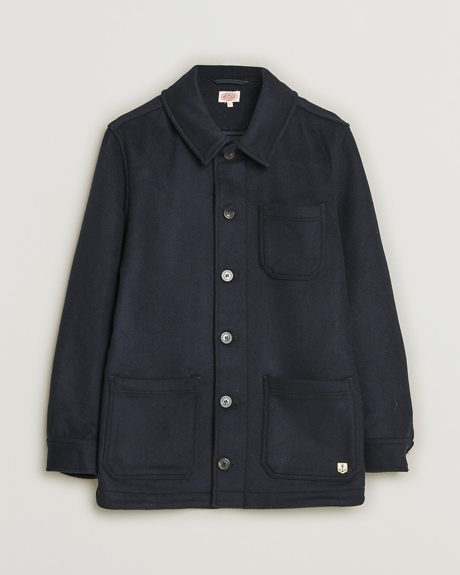 Herre | Armor-lux Veste Heriagte Wool Jacket Navy | Pre-owned | Armor-lux Veste Heriagte Wool Jacket Navy