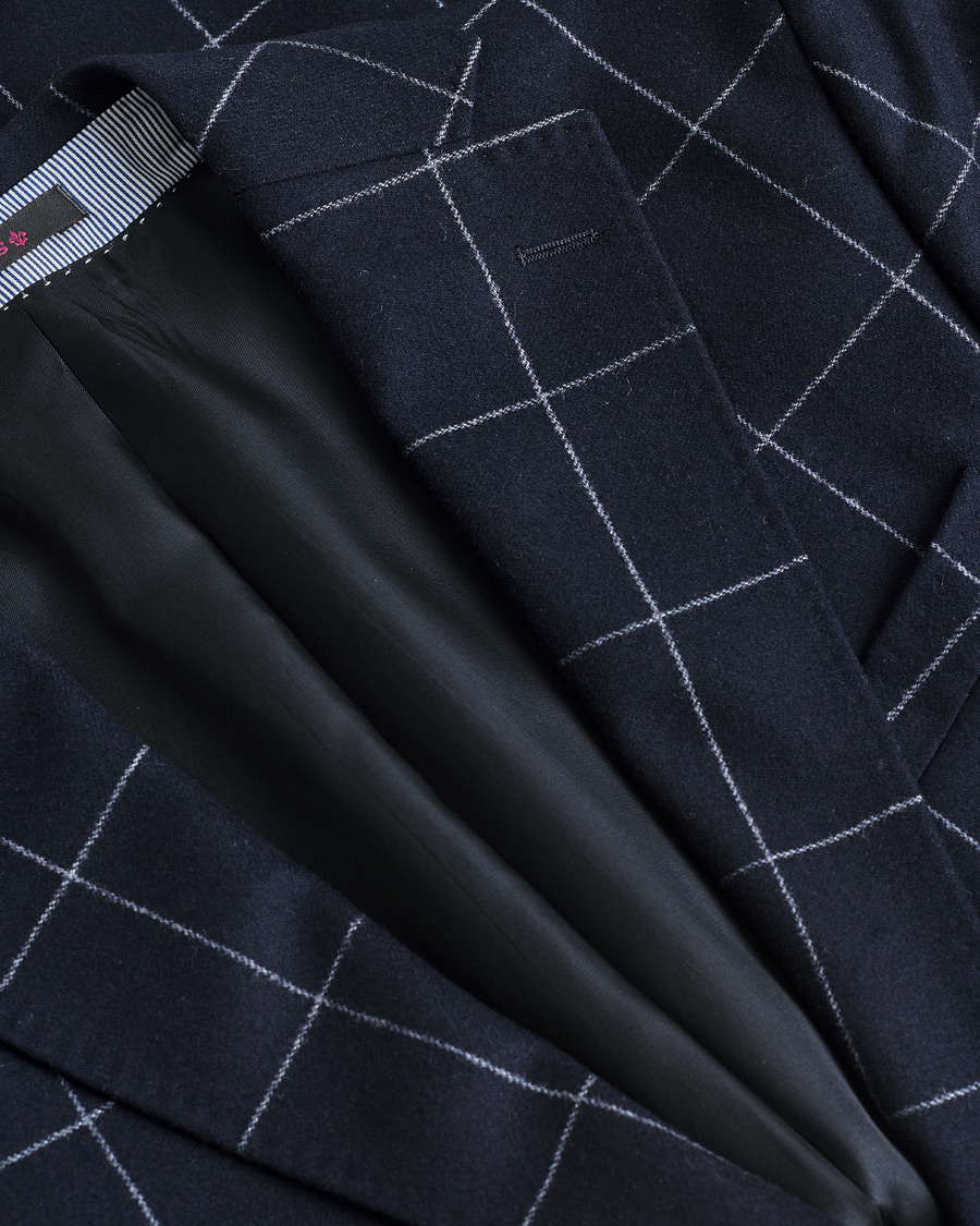 Herre | Pre-owned Blazere | Pre-owned | Morris Heritage Check Flannel Blazer Navy 48