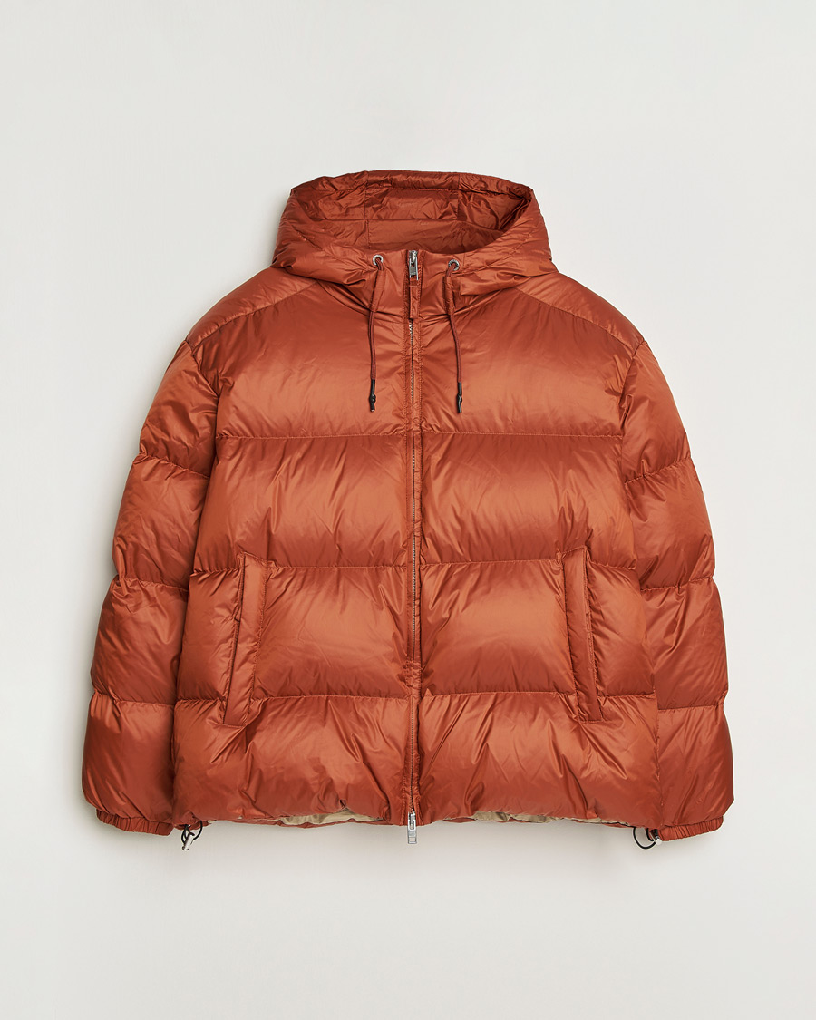 Herre | Pre-owned Jakker | Pre-owned | GANT Shiny Puffer Hooded Jacket Rust XL