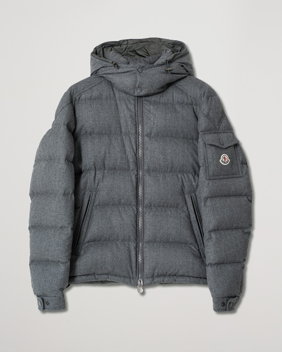 Herre | Jakker | Pre-owned | Moncler Montgenevre Flannel Down Jacket Grey Melange