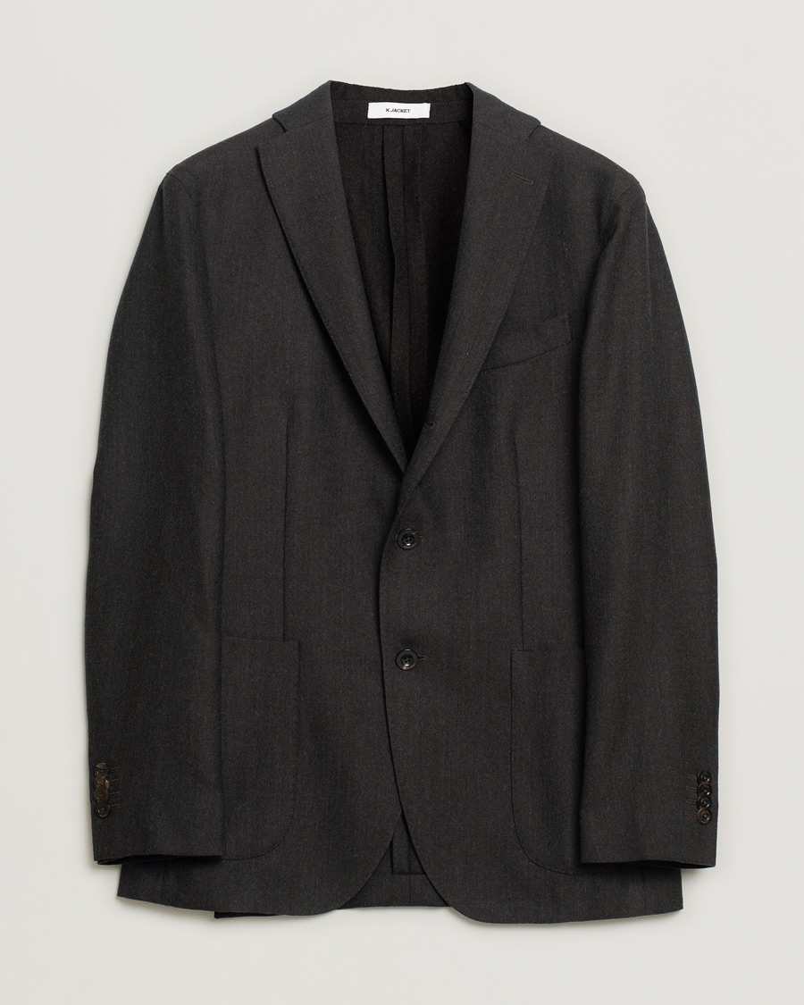 Herre | Boglioli K Jacket Wool Hopsack Blazer Dark Brown | Pre-owned | Boglioli K Jacket Wool Hopsack Blazer Dark Brown