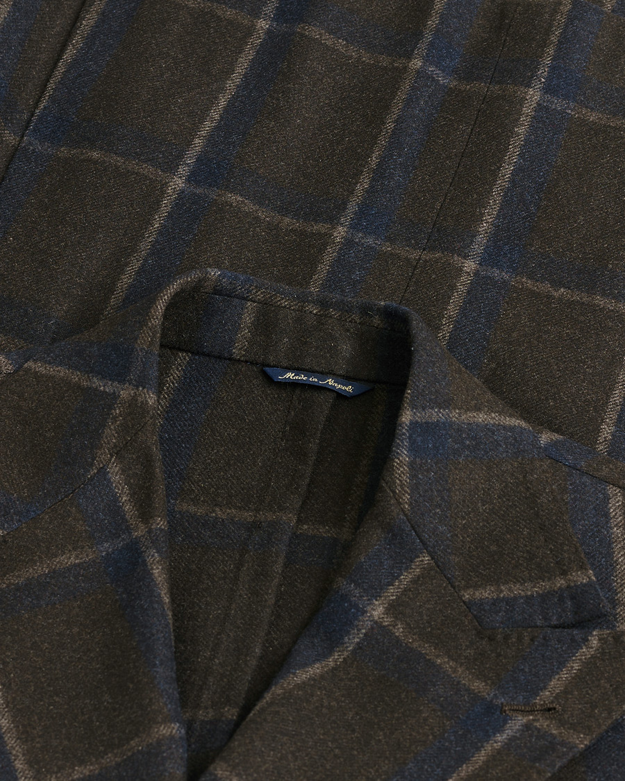 Herre | Pre-owned Blazere | Pre-owned | Gabo Napoli Checked Double Breasted Blazer Brown 48